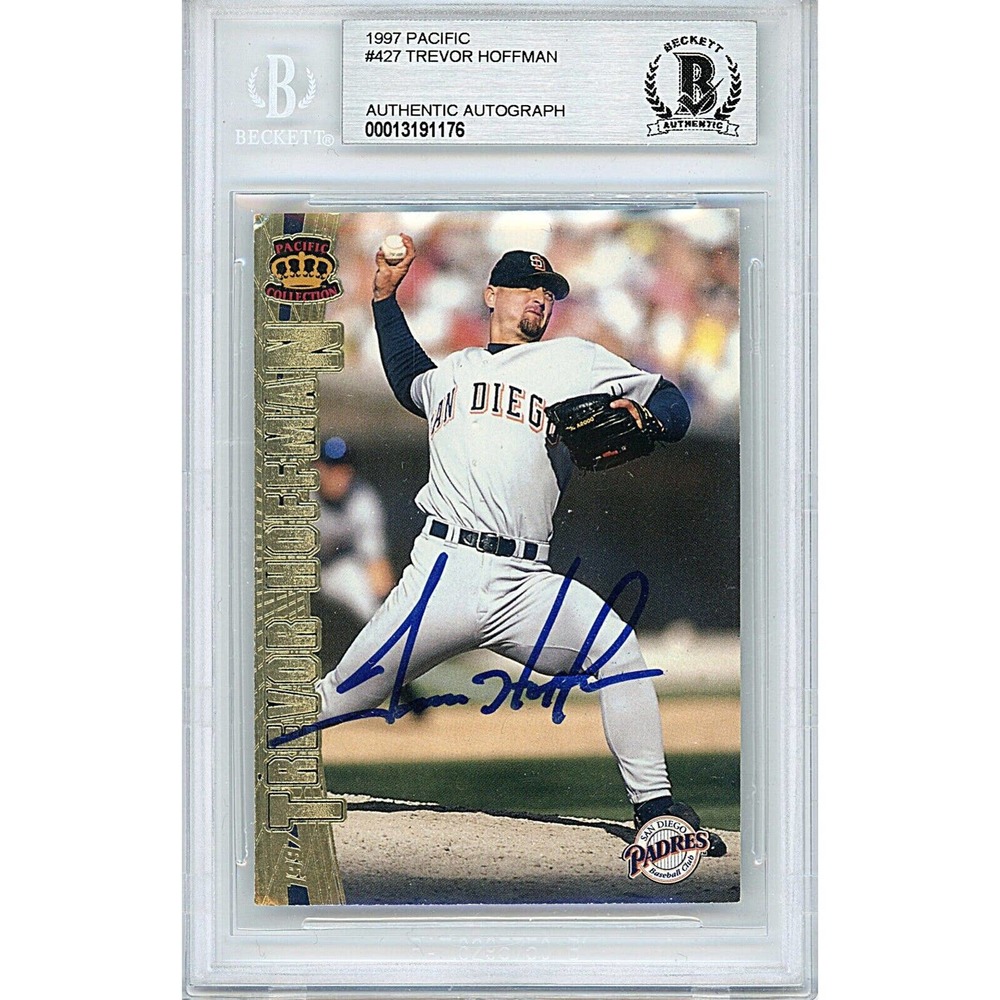 Trevor Hoffman San Diego Padres Autographed 1996 Pacific Baseball Card Beckett